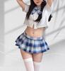 Sexy Campus JK Uniform College Seduction Pure Lust Tight Ultra Short Pleated Skirt Suit Sexy Lingerie