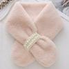 Ladies' Fashion Pearl Scarf Versatile Cute Hair Thickened Warm Cross Neck