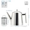 Easyworkz Stainless Steel Teapot, 1500ml, with Strainer, for Black Tea (Silver)