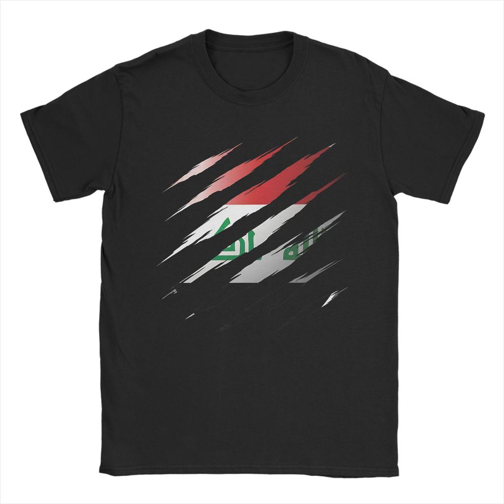 Funny Iraq Flag World Football TShirts Unisex Unisex Crew Neck Cotton T Shirts Short Sleeve Tees Plus Size Tops