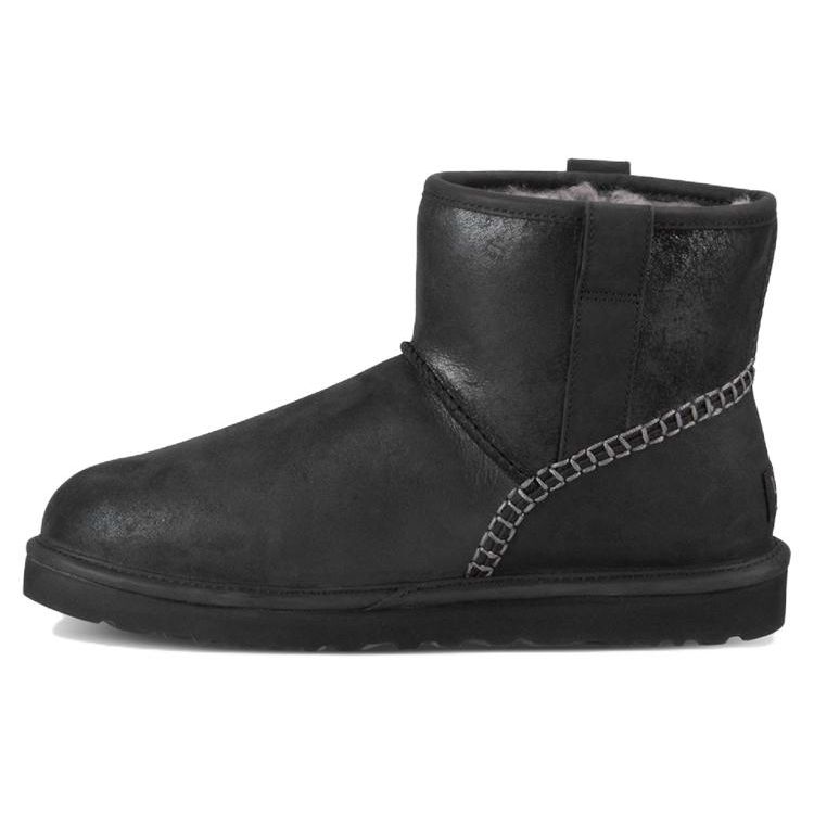 UGG Классические мини-стежки, теплые, нескользящие, удобные, повседневные, короткие, до середины голени, мужские ботинки, черные 1008621-BLK