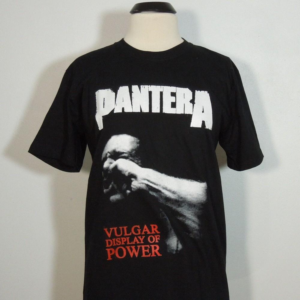 PANTERA Vulgar Display Of Power M СРЕДНЯЯ Футболка Черная Мужская Логотип Группы Унисекс Футболка