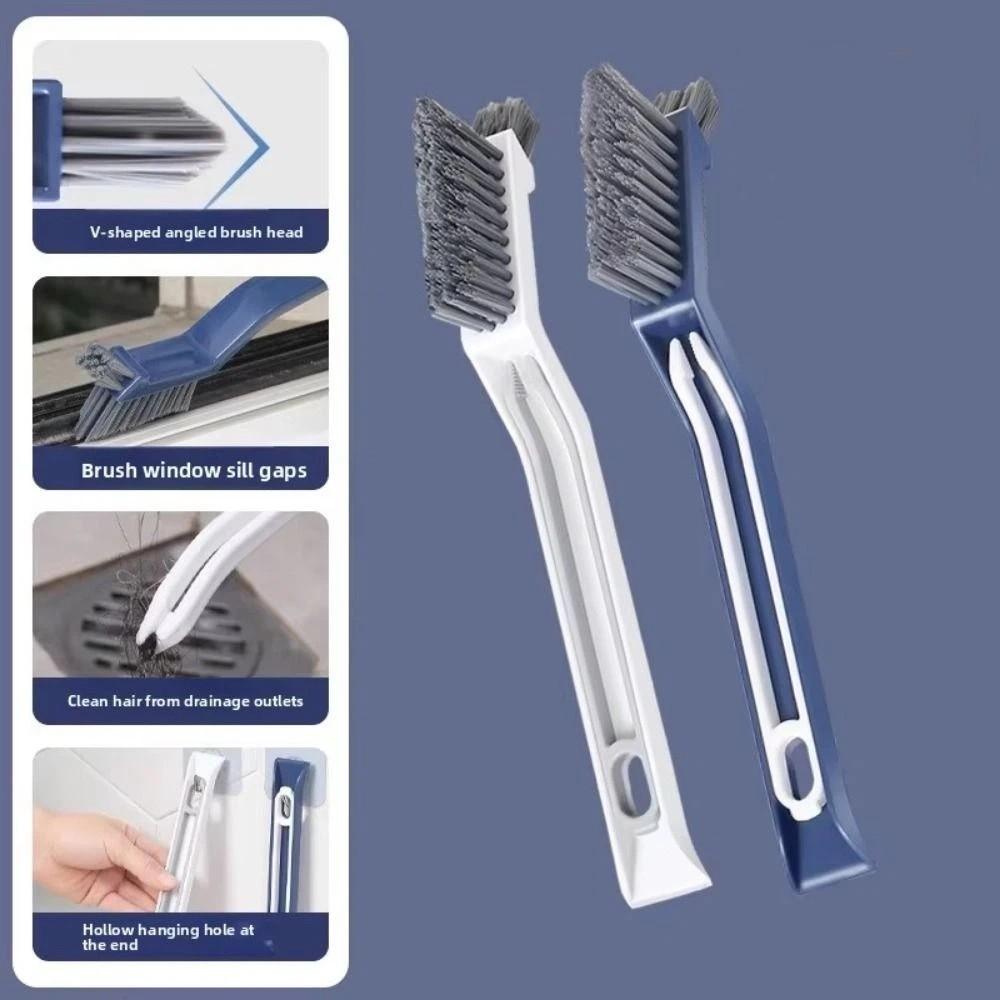 Hard Bristled Cleaning Brush V-Shaped Corner Brush Long Handled Gap Brush Window Grooves