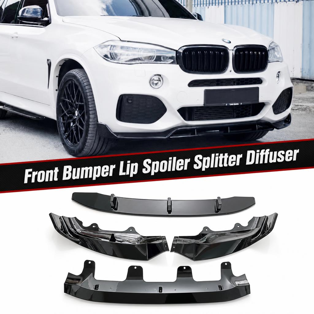 Front Bumper Lip Spoiler Splitter Diffuser For BMW X5 F15 2014-2019 Glossy Black Front Bumper Lip Body Kit Car Accessories