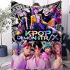 K-Pop Розовый Стиль Одеяло Охотники на Демонов Фланелевый Плед Горячее Аниме Мягкое Теплое для Гостиной Дивана Покрывало для Кровати Кемпинг Подарок для Фаната
