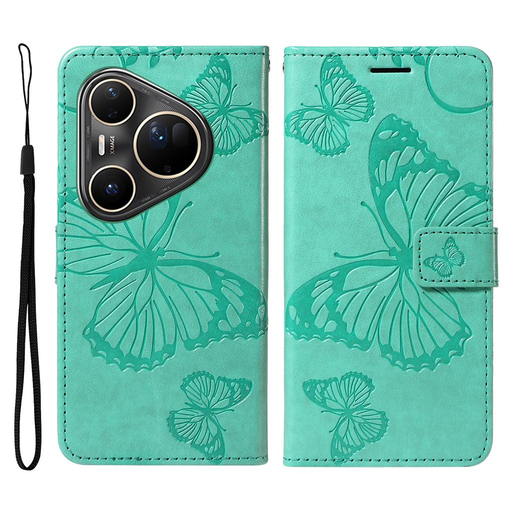 For Huawei Pura 80 Ultra Wallet Case Floral Butterfly Imprint Leather Phone Cover Stand