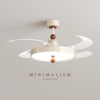 2025 Бесшумный роскошный потолочный светильник-вентилятор для гостиной, спальни или ресторана - кремовый стиль