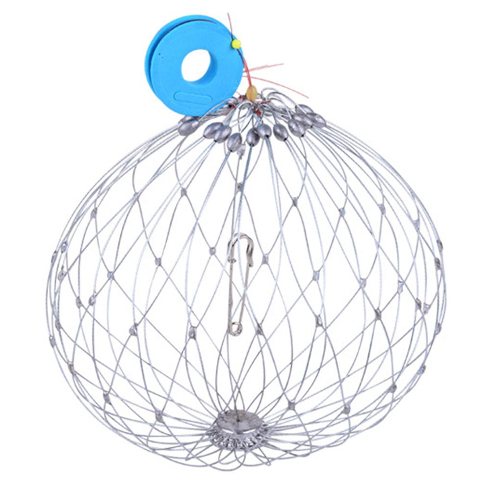 Fishing Net Cage Automatic Open Closing Fishing Crab Trap Net Steel Wire Collapsible for Saltwater Seawater