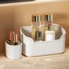 Держатель для косметики, полупрозрачный контейнер для дома, пластиковые настольные кисти для макияжа, помады, контейнер-органайзер, простой стиль для хранения
