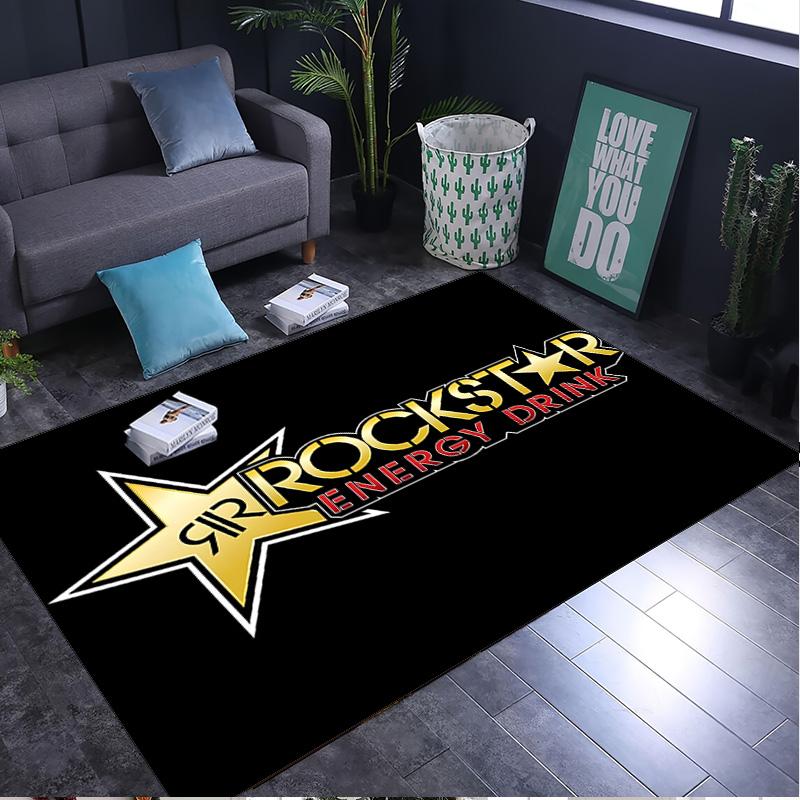 Rockstar energy Rug Area rug for Livingroom, Bedroom, Palyroom, Chair Rug, Office Rug, Floor mat, Large Size Fan Christmas Birthday gift