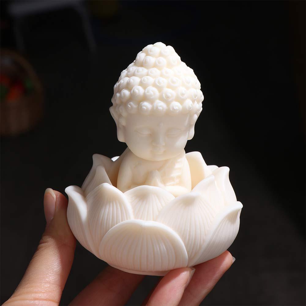 Chinese Style Buddha Ornaments Cute Coconut Figurine Lotus Tathagata Buddha Statue Car Interior