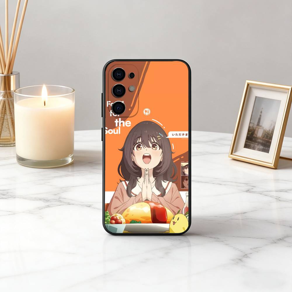 Еда для души M-Mako K-Kawai Чехол для телефона Черный Силикон Мягкий Для Samsung S25,S24,S21,S22,S23,S30,Ultra,S20,Plus,Fe,Lite