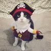 Cat Cosplay Costume Pet Clothing Fashion Pirates of The Caribbean Style Clothes Halloween Suit with a Hat Costume Apparel for Cats