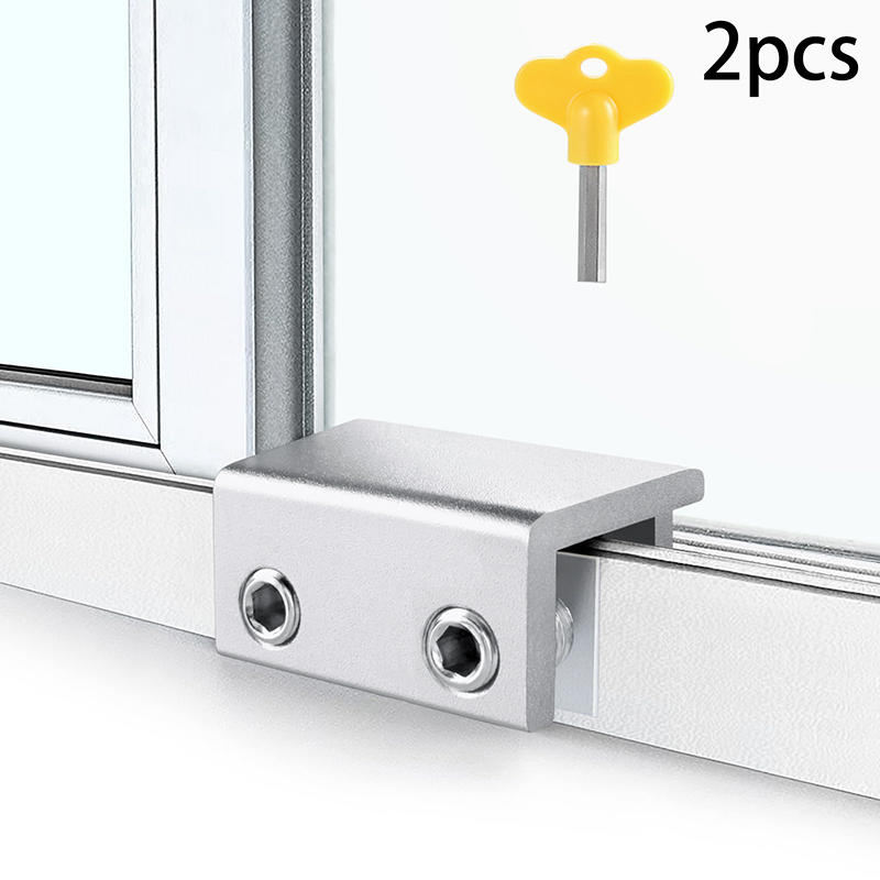 Aluminum Alloy Window Locks Adjustable Childproof Security Clamps Sliding Window Stoppers For Home Safety Anti-Theft Protection