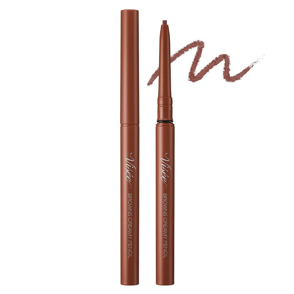 Visee Riche Browns Creamy Pencil BR301 Almond Eyeliner, Fragrance-Free, Brown, 0.1g (x 1)