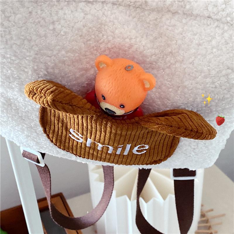 Очаровательный Мини Плюшевый Рюкзак Для Детей С Очаровательным Рисунком Мультяшного Медведя И Стильными Цветами