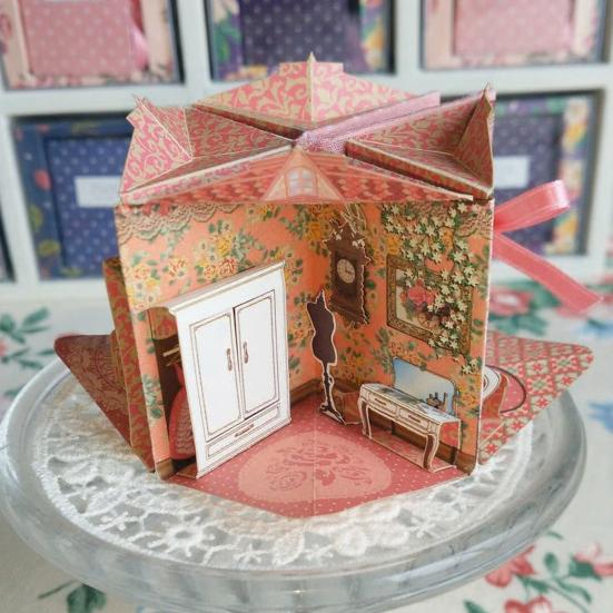 1:Домик из крошечных книг в масштабе 1/12, складное миниатюрное украшение со скрытой диорамой внутри, ручной работы, реалистичный мини-книжный декор для кукольных домиков, декор для книжной полки