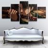5 Pcs KIT Fashion Wall Art Canvas Painting Attack On Titan Blood Levi Ackerman Sword Posters Painting  Modern Home Decoration