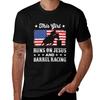 This Girl Runs On Jesus And Barrel Racing T-shirt T Shirt Man Plain Cotton T Shirts High Quality T-shirt