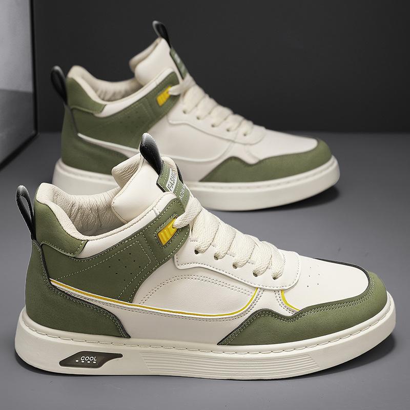 New Four Seasons Men's High Top Plank Shoes Fashion Versatile Youth Student Anti Slip Running Shoes Outdoor Sports Casual Shoes