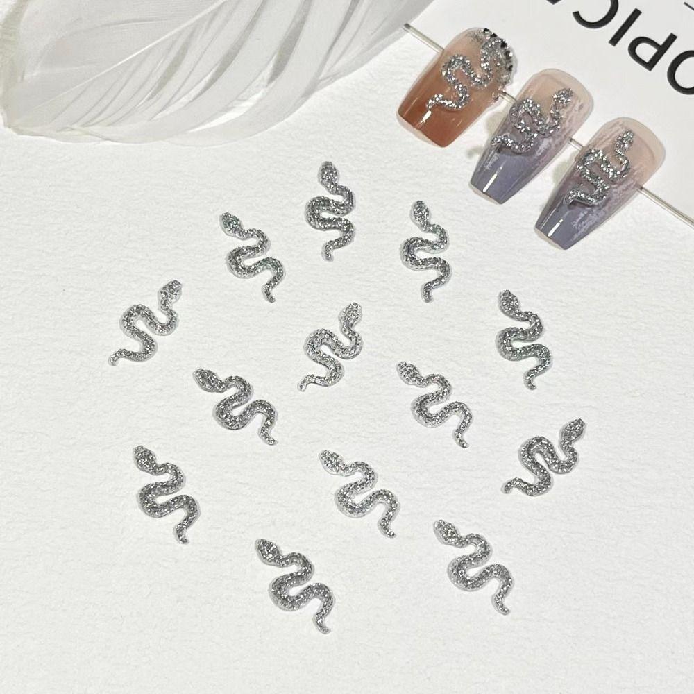 50 Pcs Mini Snake Nail Art Accessories Flatback Snake Nail Stickers DIY Nail Art Decoration  Women