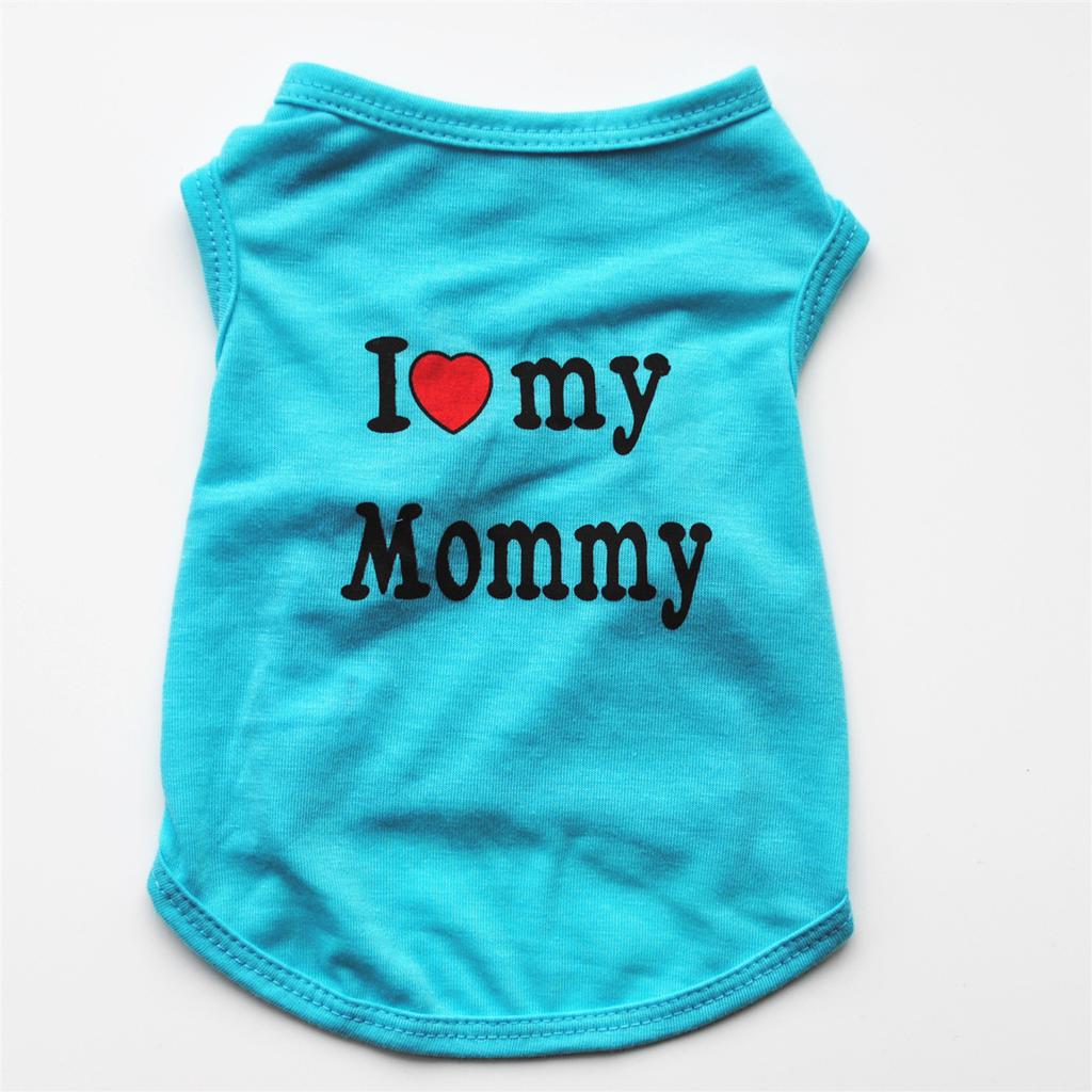 Pet Puppy Clothes, Vest, Classic Style Love Dad Love Mom, A Variety of Colors Trendy