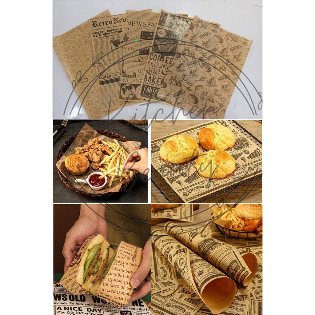 Масляная бумага с рисунком | 50 штук винтажной газетной бумаги с узором для презентаций | Смешанный узор