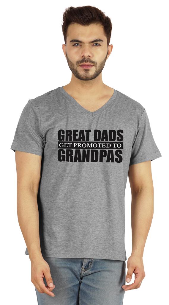 Inkmeso Мужская футболка для дедушки. Отличные папы получают повышение до дедушки. Футболка с надписью «Письмо» впервые