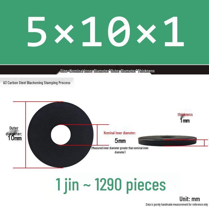 Black Oversized Thickened Round Metal Flat Washer Spacer for Home Use