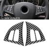 2Pcs Car Carbon Fiber Pattern Steering Wheel Button Panel Trim Cover Sticker For BMW X5 X6 E70 08-13 Accessories