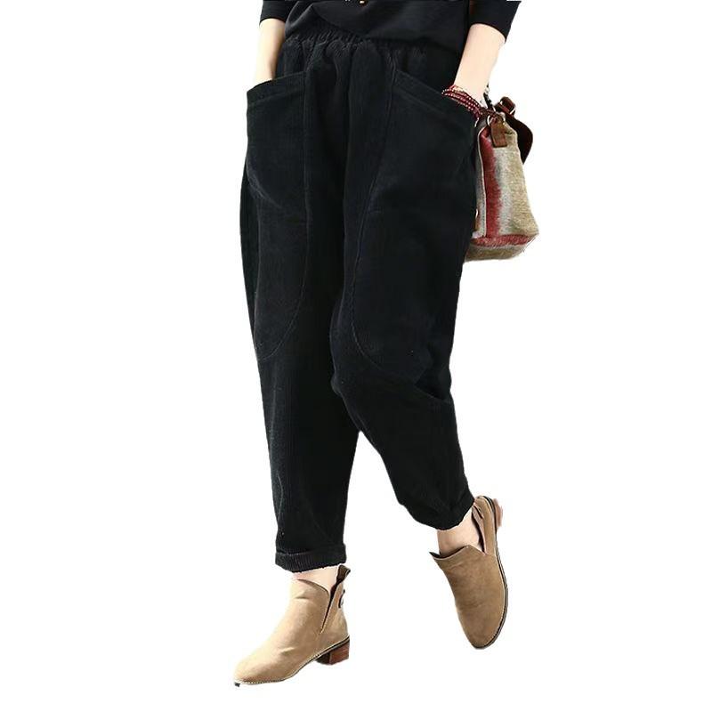 Новые вельветовые шаровары из овчины — осень/зима, утолщенные и универсальные для женщин