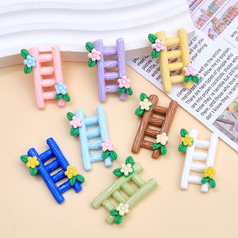 Colorful Flower Ladder Cartoon Resin Hairpin & Shoe Buckle Glue Accessories for DIY Jewelry