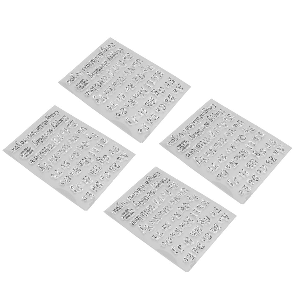 4 шт. прозрачные штампы прозрачные отпечатки паста многократно буквы декоративные штампы для изготовления открыток DI