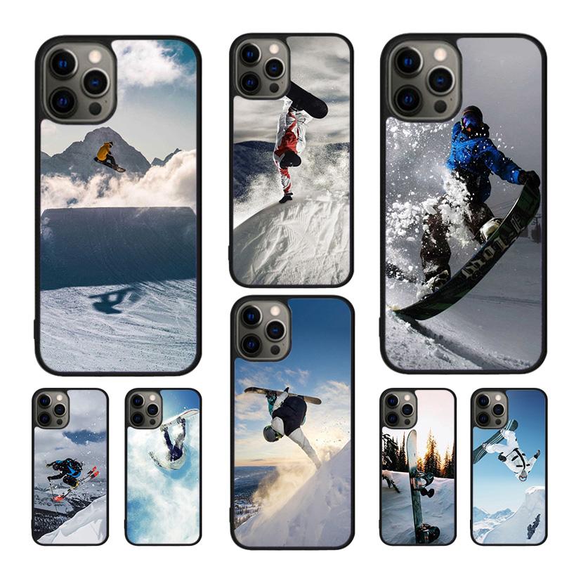 Чехол для телефона iPhone 17 Air 16 15 14 11 12 13 Pro MAX Plus с изображением катания на лыжах, снега, сноуборда, лыж coque Cover Shell