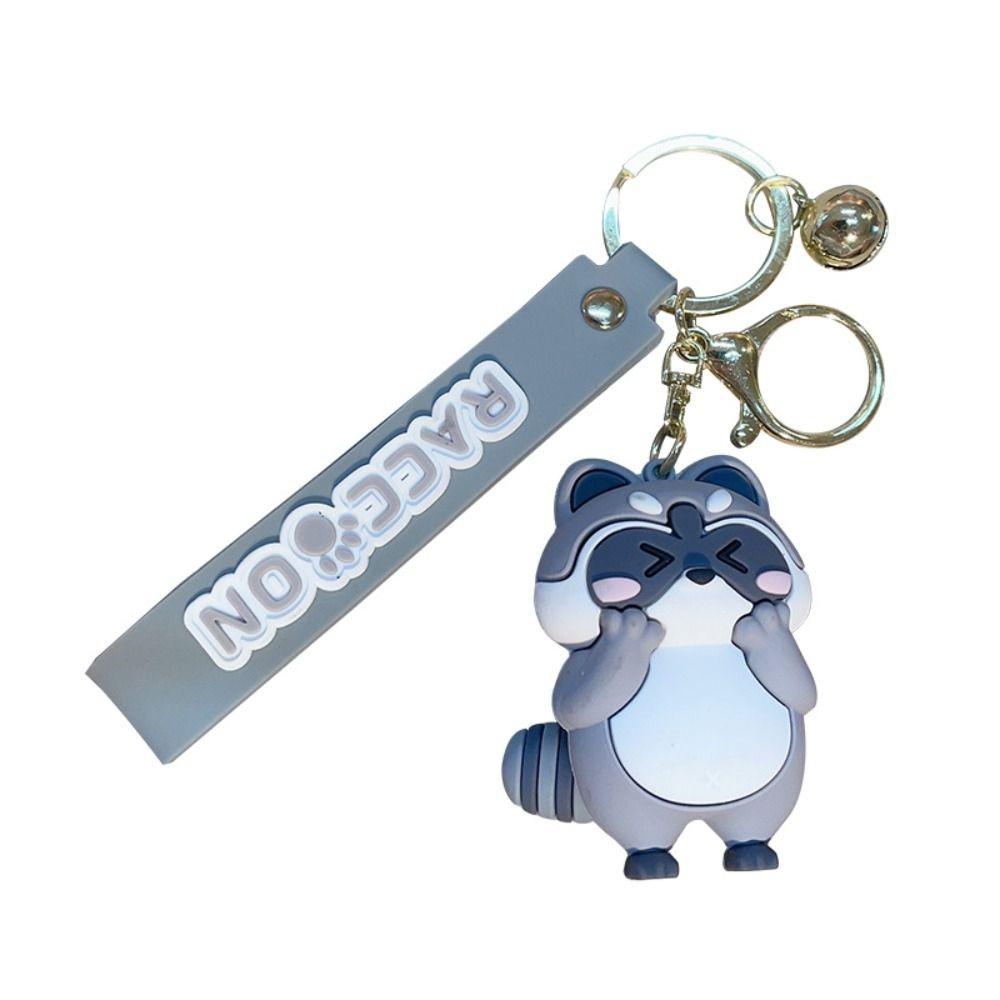 Забавный кавайный брелок из цинкового сплава с енотом, корейский детский кулон, мультяшный брелок, декор для рюкзака
