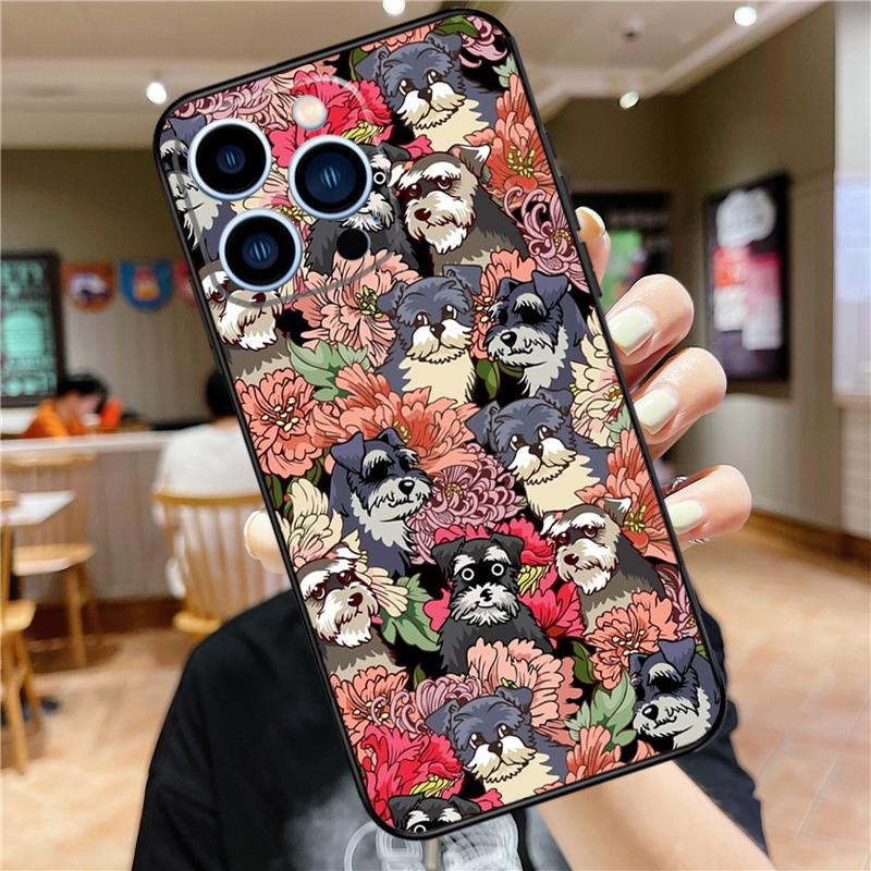 Schnauzer Puppy Dog Art Case For iPhone 18 17 Pro Max 16 15 14 11 12 13 Mini Plus 16e 17 Air Bumper Cover Accessories