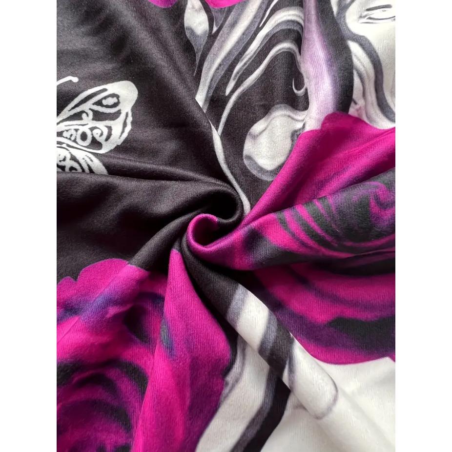 Ретро футболка с принтом роз, круглым вырезом и короткими рукавами для женщин, дышащий полиэстер, эластичная, удобная для повседневной носки