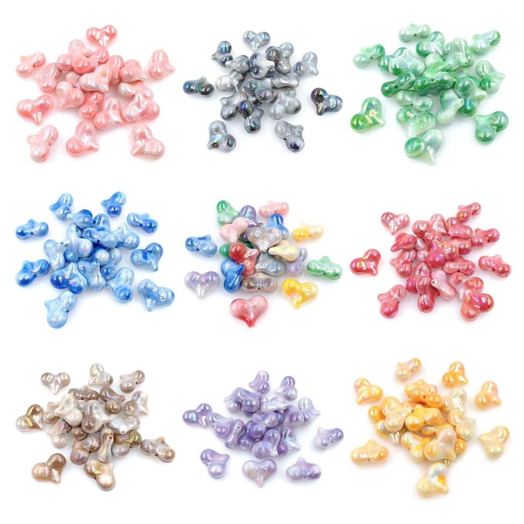 High Quality Creative Two-color Bracelet Necklace DIY Jewelry Accessories 10pcs Dazzling Butt Peach Beads Beaded Materials Milk Candy UV Acrylic