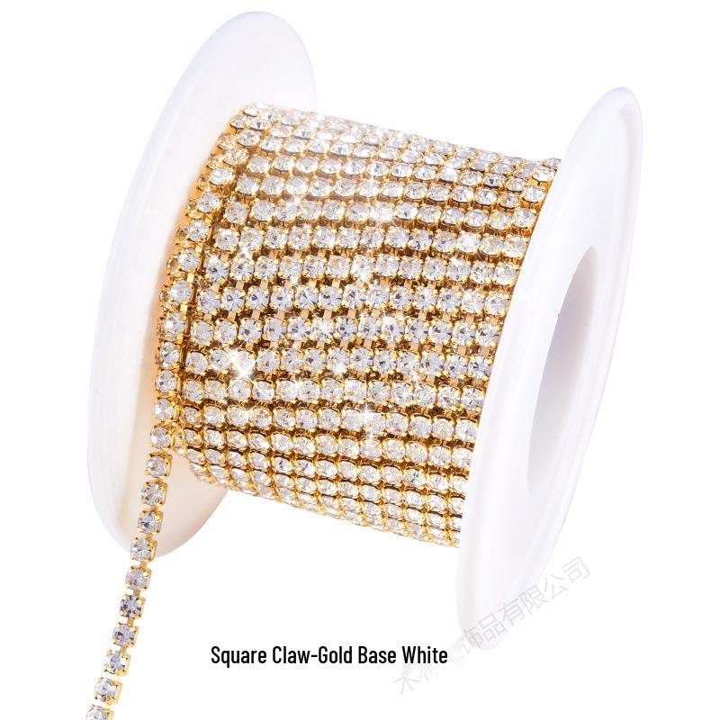 Цветная цепочка с когтями из стразов для чехлов для телефонов, нейл-арта, одежды и аксессуаров для свадебных платьев