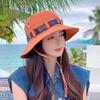 New color bar mountaineering hat women's summer fashion versatile shopping trip sun protection hat wide brim denim sun hat