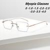 Popular Frameless Elegant Women'S Myopia Glasses Ultra Light Neutral Gold Wire Luxury Small Frame Anti Blue Light Glasses