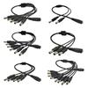 1 To 2/3/4/5/6/8 Way Power Splitter Cable Female Male Extend Power Cord For Multiple Security Cameras Easy To Install