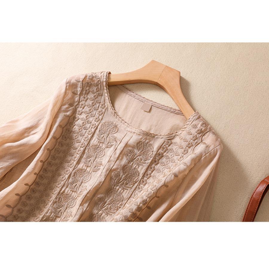 Летняя блузка для мамы, рубашка с коротким рукавом, винтажный тонкий женский топ с цветочной вышивкой, белый желтый топ