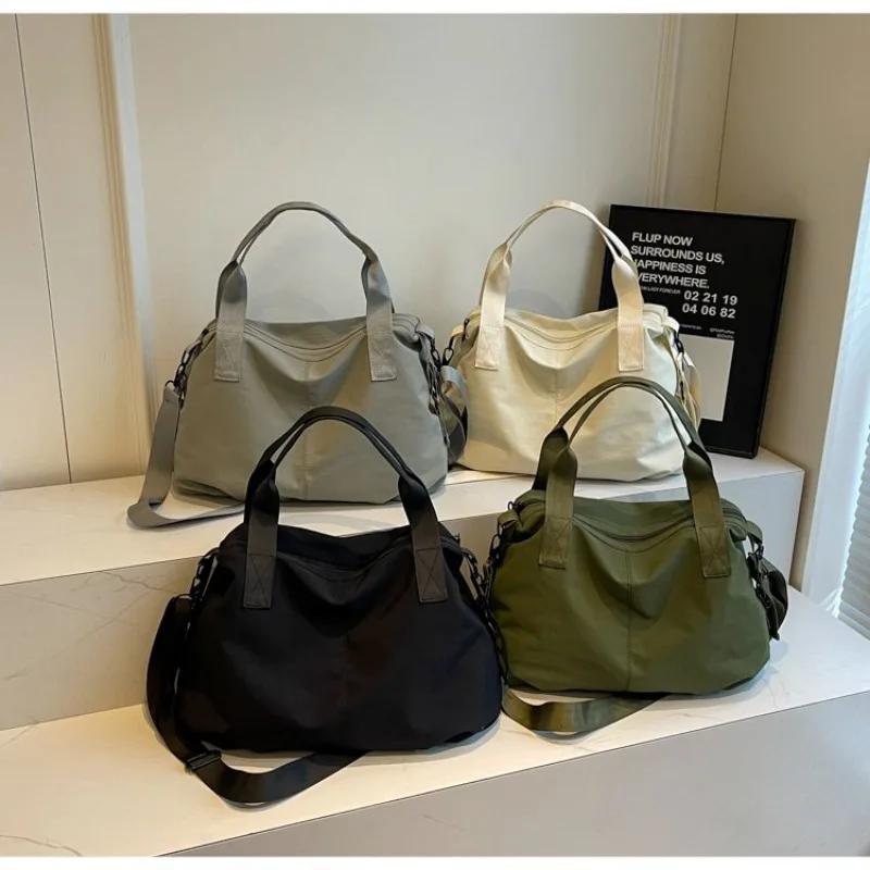 Сумки из цельной ткани большой вместимости, простые и универсальные, через плечо и через плечо, повседневные, прочные, супер крутые, женские сумки