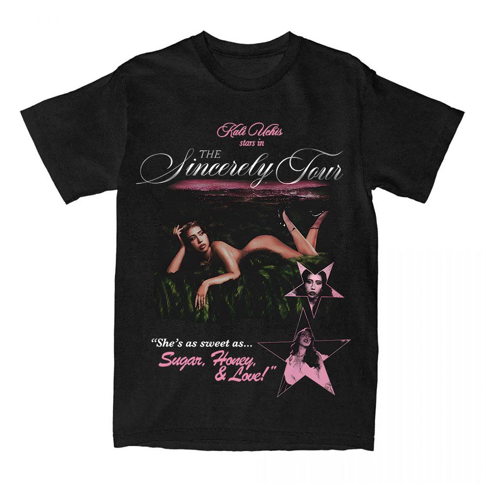 Women Clothing Album Sincerely KALI UCHIS Design T-shirt Unisex Streetwear Cotton Short Sleeve Loose Tshirts O-neck Fashion Tees