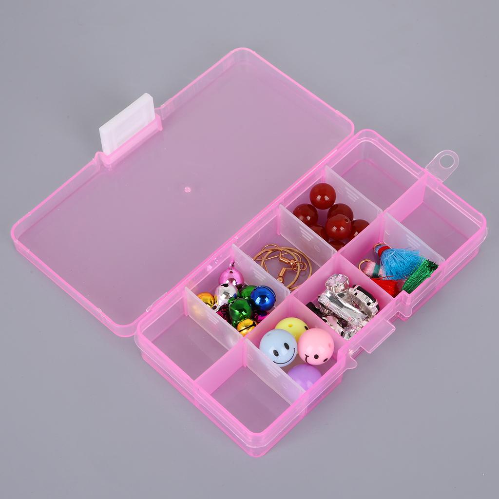 Adjustable Slots Plastic Jewelry Box Storage Case Craft Jewelry Organizer Beads Earrings Rings Gift Boxes Small Carton Packing