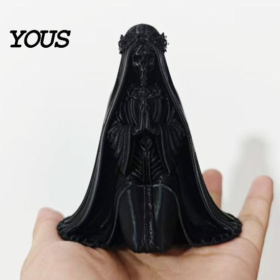 Загадочные Ретро Домашние Акценты 3D Печатная Фигурка Скелета Невесты на Коленях, Готическая Статуэтка Черепа, Креативный Подарок для Нее с Фатой и Короной, Хэллоуин