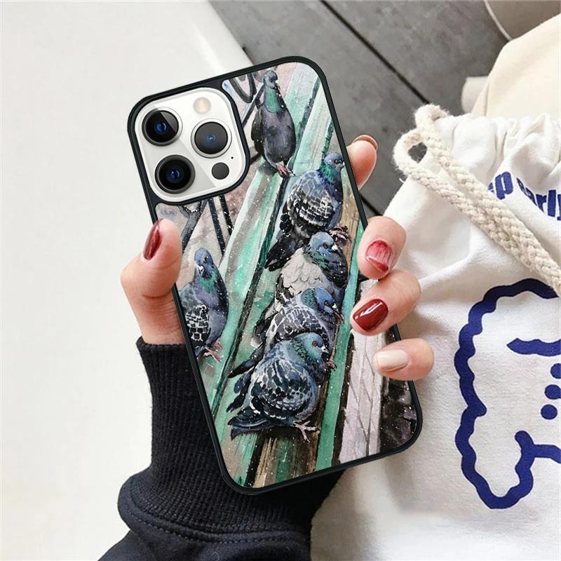Pigeons Doves Bird Birds Flock Animal Phone Case For iPhone 17 Air 15 16 Cover 11 13 14 Pro Max 12 Plus Max XR