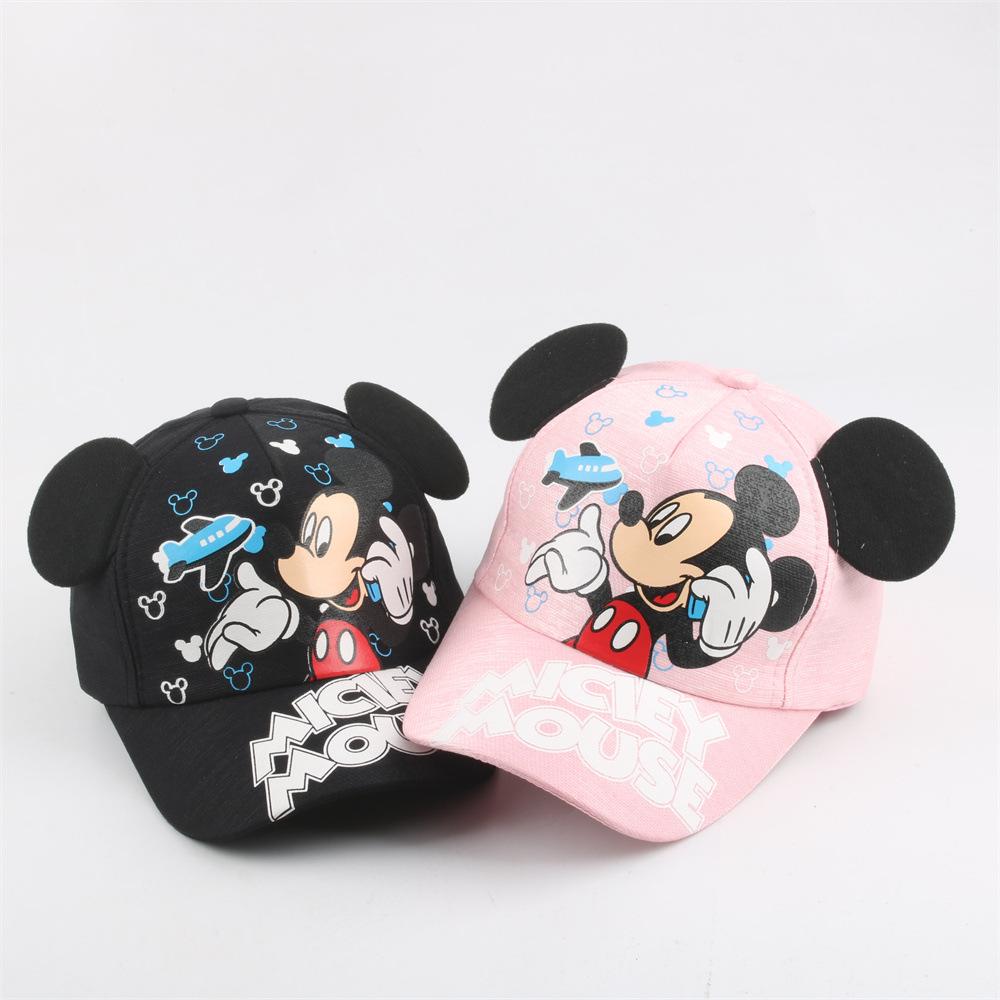 Disney Бейсболка с Микки и Минни, защита от солнца, дышащая, вязаная, для улицы, повседневный стиль, вязаная крючком бейсболка