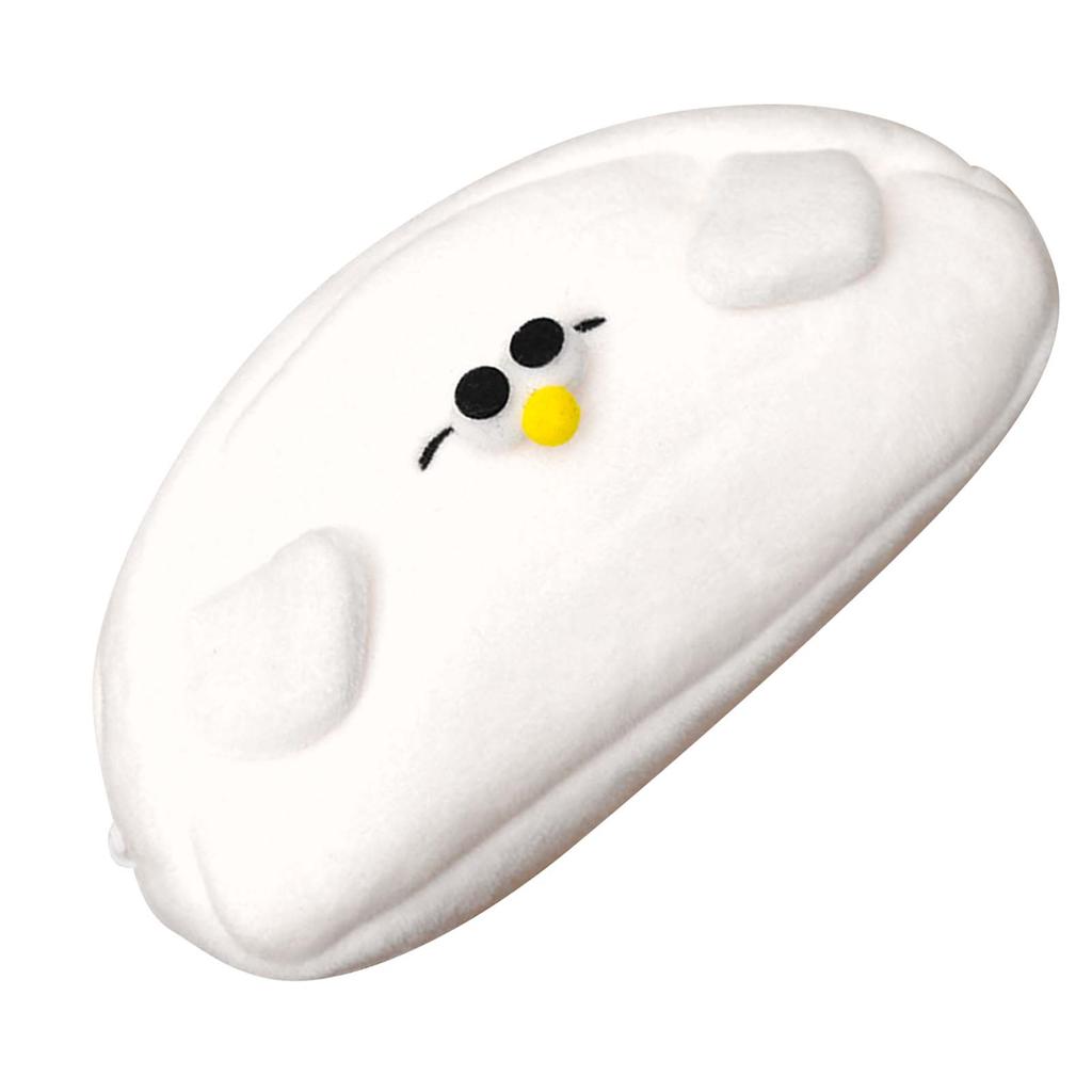 Small Pen Bag Cute Cartoon Seagull White Soft Short Plush Student Pencil Bag for School Offi